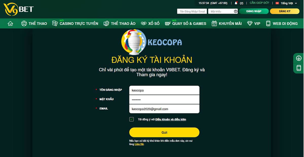Đăng ký V9BET